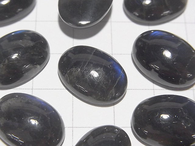 [Video] High Quality Black Labradorite AA++ Oval Cabochon 18x13mm 1pc