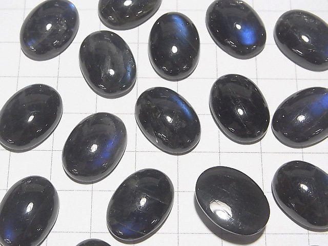 [Video] High Quality Black Labradorite AA++ Oval Cabochon 18x13mm 1pc