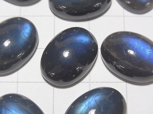 [Video] High Quality Black Labradorite AAA Oval Cabochon 18x13mm 1pc