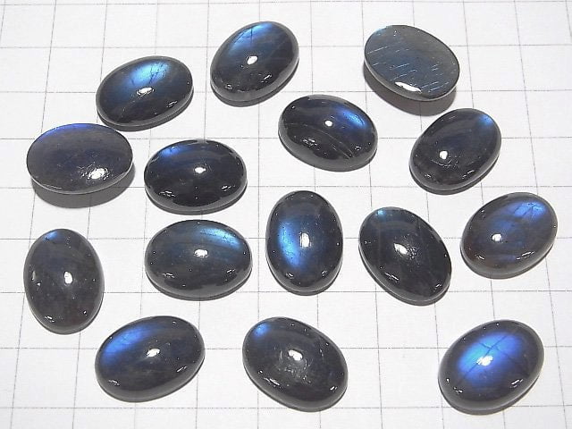 [Video] High Quality Black Labradorite AAA Oval Cabochon 18x13mm 1pc