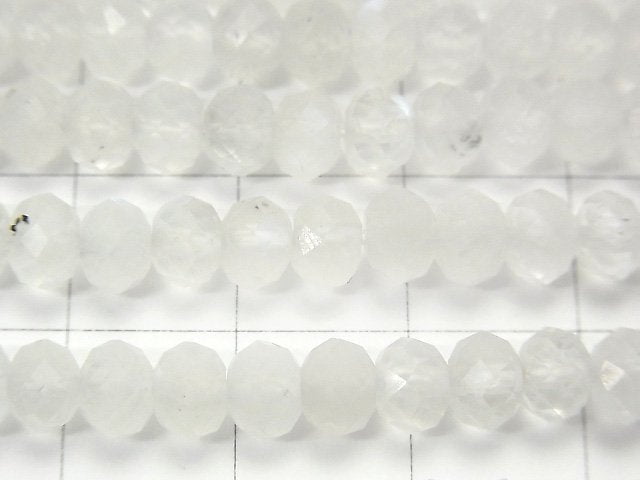 [Video] High Quality! Royal Blue Moonstone AA+ Faceted Button Roundel 5.5x5.5x3.5mm half or 1strand beads (aprx.15inch / 36cm)