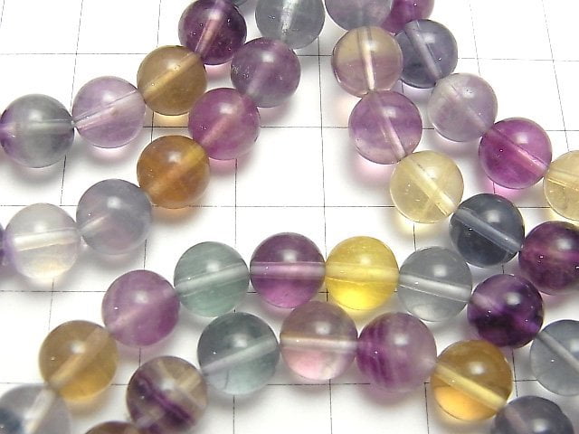 [Video] Multicolor Fluorite AA++ Round 8mm Bracelet