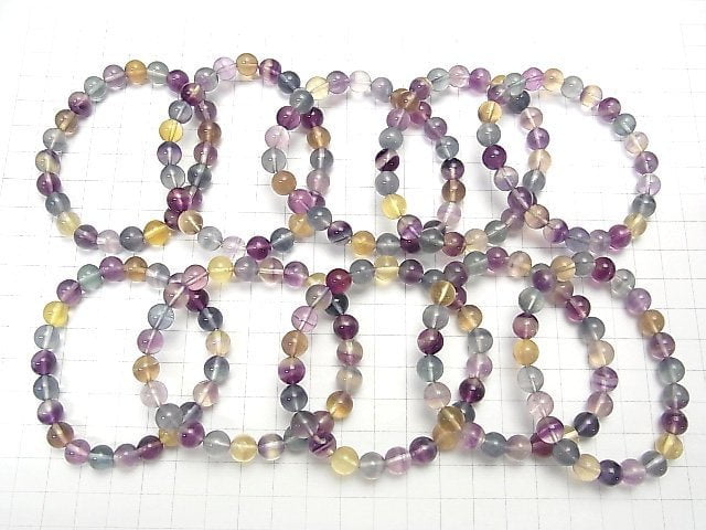 [Video] Multicolor Fluorite AA++ Round 8mm Bracelet