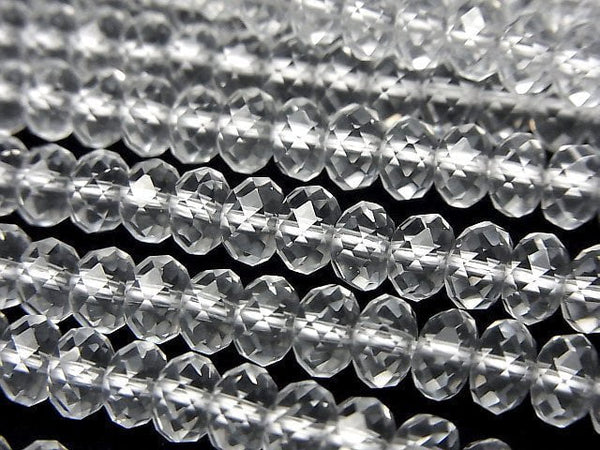 [Video]High Quality! Crystal AAA Faceted Button Roundel 6x6x3.5mm half or 1strand beads (aprx.15inch/37cm)