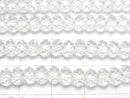 [Video] High Quality! Crystal (Synthetic Quartz) AAA Faceted Button Rondelle 6x6x4mm Half or 1-Strand Beads (approx. 15 inches/37 cm)