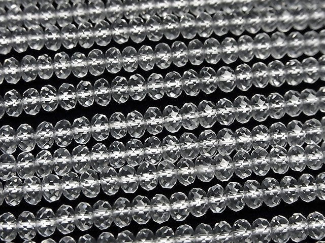 [Video]High Quality! Crystal AAA Faceted Button Roundel 6x6x3.5mm half or 1strand beads (aprx.15inch/37cm)