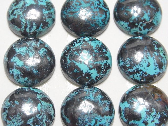 [Video] Chrysocolla AAA Round Cabochon 18x18mm 1pc