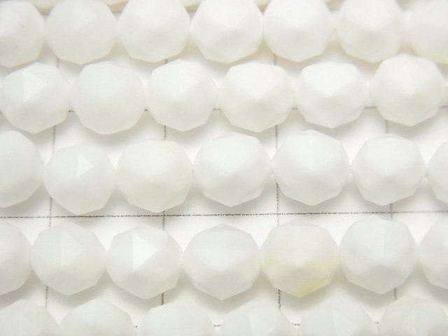 [Video] High Quality! White Shell Star Faceted Round 6mm 1strand beads (aprx.15inch / 38cm)