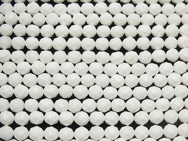 [Video] High Quality! White Shell Star Faceted Round 6mm 1strand beads (aprx.15inch / 38cm)