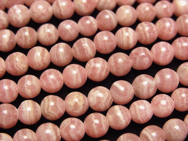 Rhodochrosite, Round Gemstone Beads