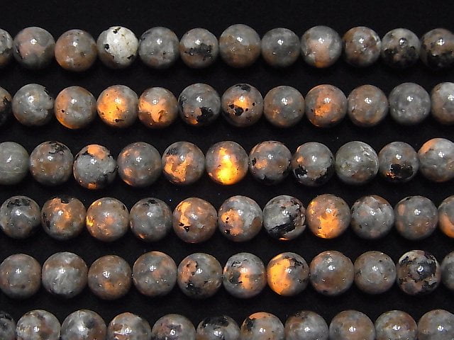 [Video] Yooperlite Round 6mm half or 1strand beads (aprx.15inch / 38cm)