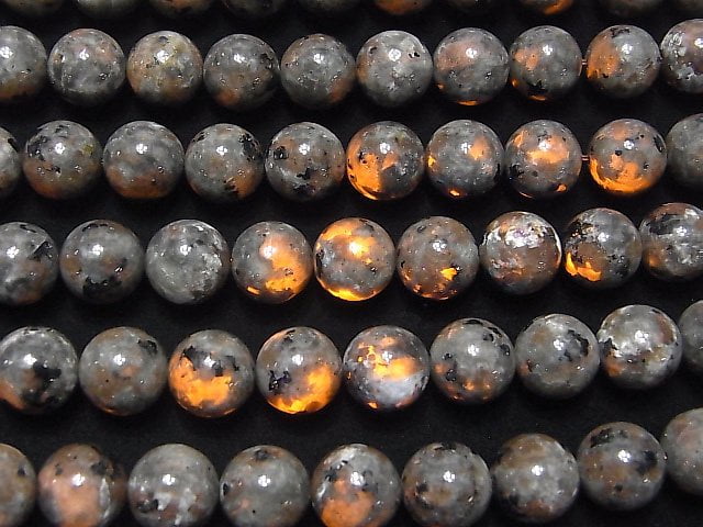 [Video] Yooperlite Round 10mm half or 1strand beads (aprx.15inch / 38cm)