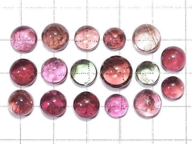 [Video] [One of a kind] High Quality Tourmaline AAA Cabochon 17pcs Set NO.111