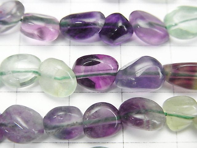 [Video] Multicolor Fluorite AA++ Nugget Color Gradation 1strand beads (aprx.15inch/37cm)