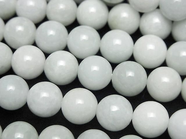 [Video] Burmese White Jadeite AA Round 10mm 1strand beads (aprx.15inch/36cm)