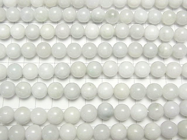 [Video] Burmese White Jadeite AA Round 10mm 1strand beads (aprx.15inch / 38cm)