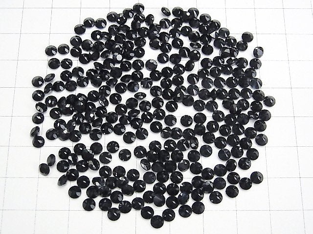 [Video] High Quality Black Sapphire AA+ Loose Round Faceted 4x4mm 4pcs