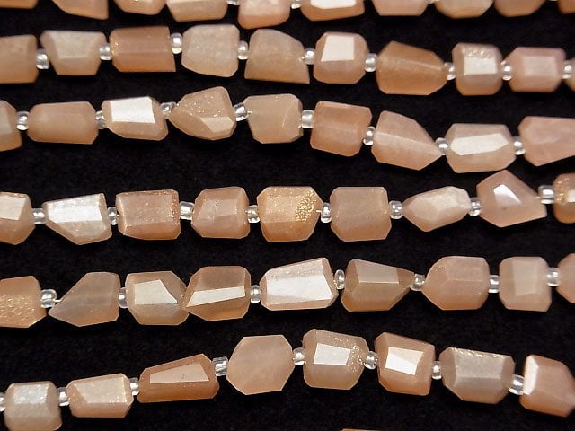 [Video]High Quality Orange Moonstone AAA Faceted Nugget 1strand beads (aprx.5inch/13cm)