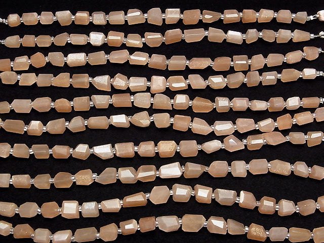 [Video]High Quality Orange Moonstone AAA Faceted Nugget 1strand beads (aprx.5inch/13cm)