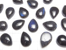 [Video] High Quality Black Labradorite AA++ Pear shape Cabochon 18x13mm 1pc