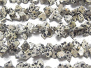 [Video] Dalmatian Jasper Rough Slice Faceted half or 1strand beads (aprx.5inch/12cm)