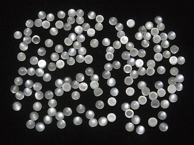 [Video]White Moonstone AAA Round Cabochon 3x3mm 20pcs