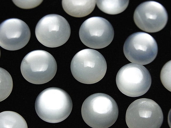 [Video] White Moonstone AAA- Round Cabochon 10x10mm 4pcs