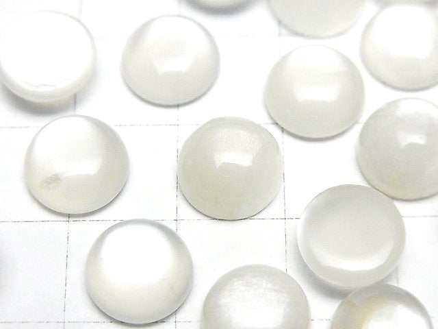 [Video] White Moonstone AAA- Round Cabochon 10x10mm 4pcs