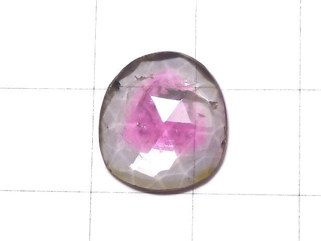 [Video] [One of a kind] High Quality Bi-color Tourmaline AAA- Loose stone Freeform Single-sided Rose Cut NO.126