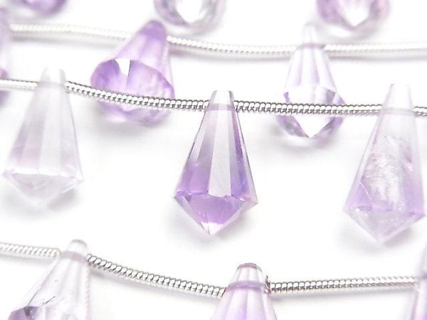 Amethyst, Drop, Faceted Briolette Gemstone Beads