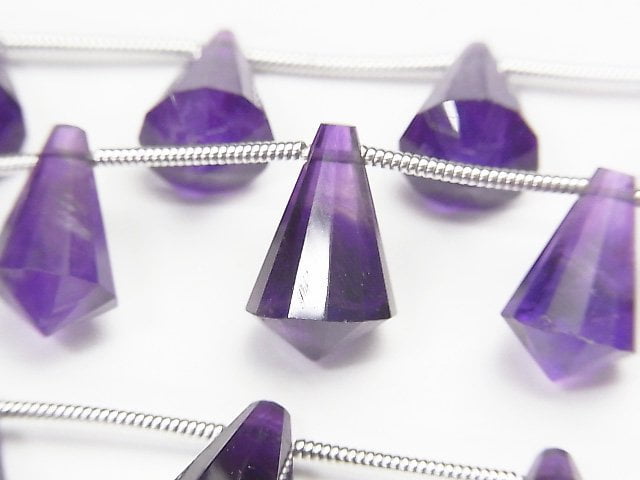 Amethyst, Drop, Faceted Briolette Gemstone Beads