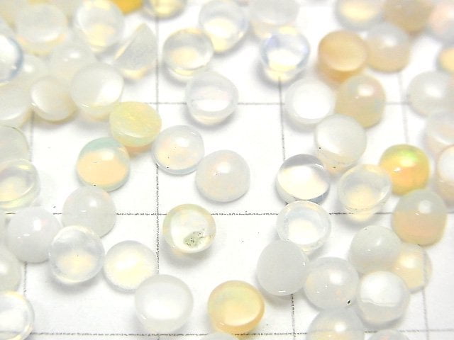 [Video] High Quality Ethiopia Opal AA+ Round Cabochon 4x4mm 10pcs