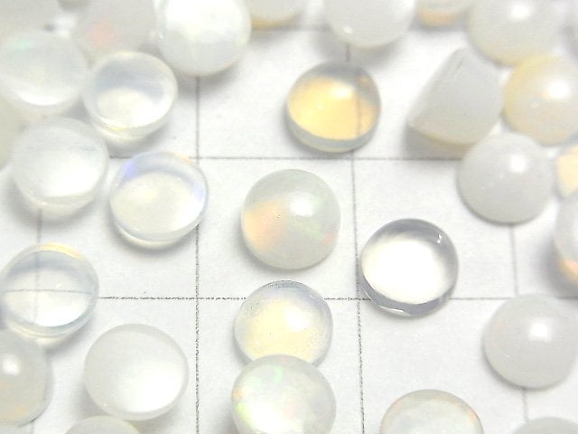 [Video] High Quality Ethiopia Opal AA+ Round Cabochon 6x6mm 3pcs