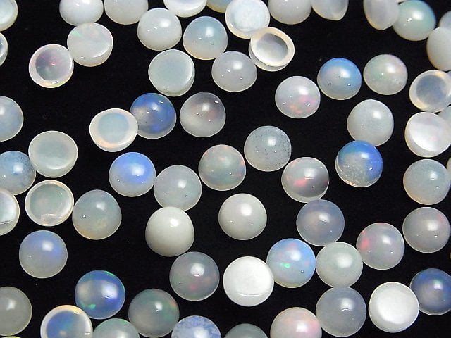 [Video] High Quality Ethiopia Opal AA+ Round Cabochon 6x6mm 3pcs