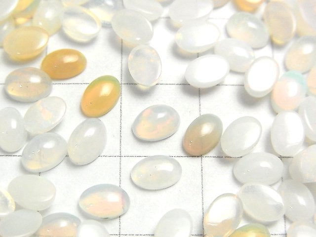 [Video] High Quality Ethiopia Opal AA+ Oval Cabochon 6x4mm 5pcs