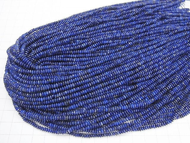 [Video] High Quality! Lapislazuli AA++ Abacus Cut 3x3x1.5mm 1strand beads (aprx.15inch / 37cm)