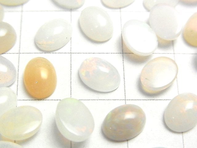 [Video]High Quality Ethiopia Opal AA+ Oval Cabochon 8x6mm 3pcs