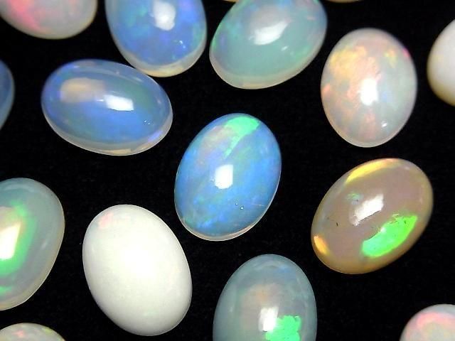 [Video] High Quality Ethiopian Opal AAA-Oval Cabochon 14x10mm 2pcs