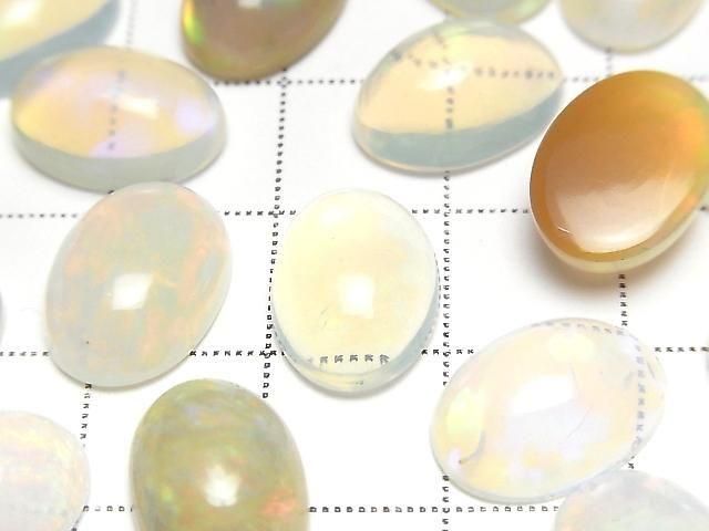 [Video] High Quality Ethiopian Opal AAA-Oval Cabochon 14x10mm 2pcs