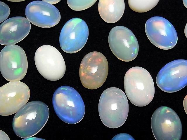 [Video] High Quality Ethiopian Opal AAA-Oval Cabochon 14x10mm 2pcs