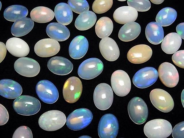 [Video] High Quality Ethiopian Opal AAA-Oval Cabochon 14x10mm 2pcs