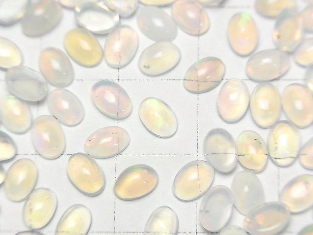 [Video] High Quality Ethiopia Opal AAA Oval Cabochon 6x4mm 5pcs