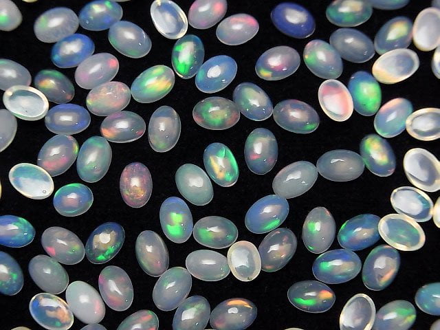 [Video] High Quality Ethiopia Opal AAA Oval Cabochon 6x4mm 5pcs