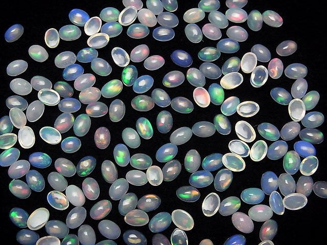 [Video] High Quality Ethiopia Opal AAA Oval Cabochon 6x4mm 5pcs