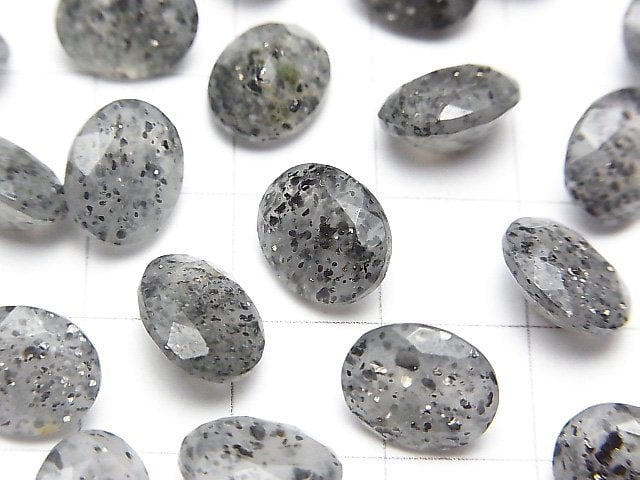 Black Aventurine Quartz Loose stone Oval Faceted 10x8mm 2pcs