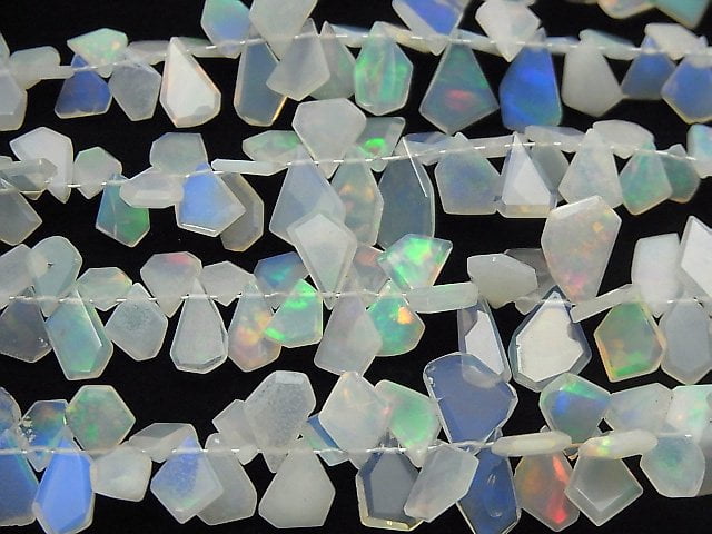 [Video] High Quality Ethiopia Opal AAA Rough Slice Faceted 1strand beads (aprx.7inch / 18cm)