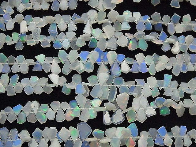 [Video] High Quality Ethiopia Opal AAA Rough Slice Faceted 1strand beads (aprx.7inch / 18cm)