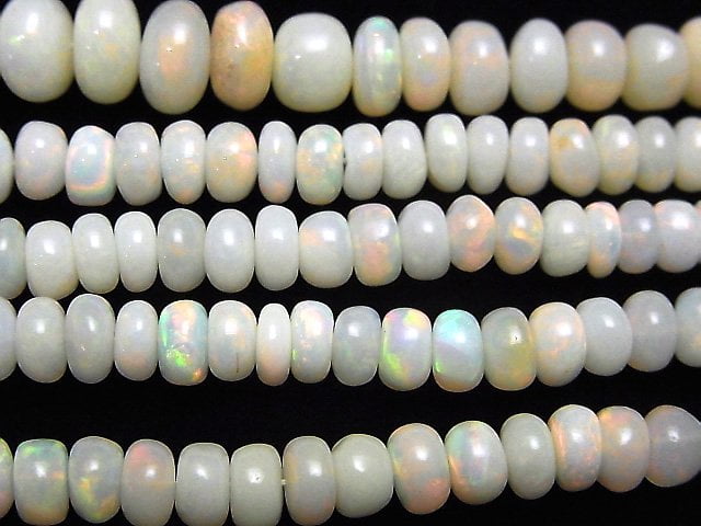 [Video] Ethiopia Opal AA++ Roundel half or 1strand beads (aprx.23inch / 58cm)