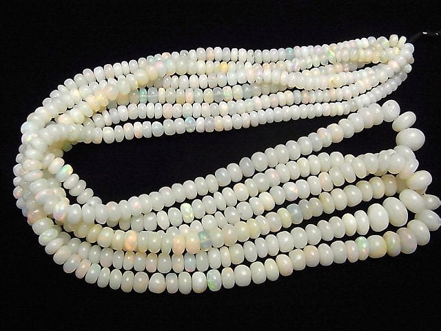 [Video] Ethiopia Opal AA++ Roundel half or 1strand beads (aprx.23inch / 58cm)