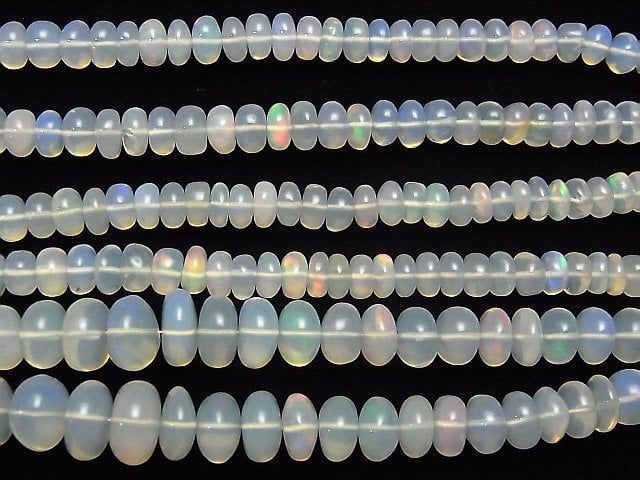 [Video] Ethiopian Crystal Opal AA++ Rondelle half or 1strand beads (aprx.20inch / 50cm)